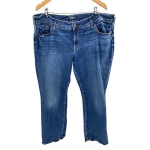 Silver Jeans Co Suki Straight Jeans Womens Plus Waist 22/32 Length Blue